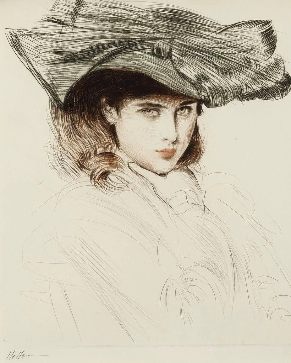 Ritratto di Ellen Helleu con il cappello